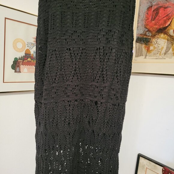 Dialogue Black Lace Lined Knit Skirt XL - Picture 2 of 4
